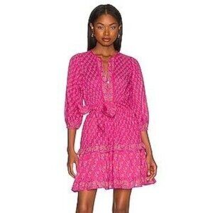 Cleobella Demi Boho Mini Dress in Ditzy Mix Block Print Size Small Women